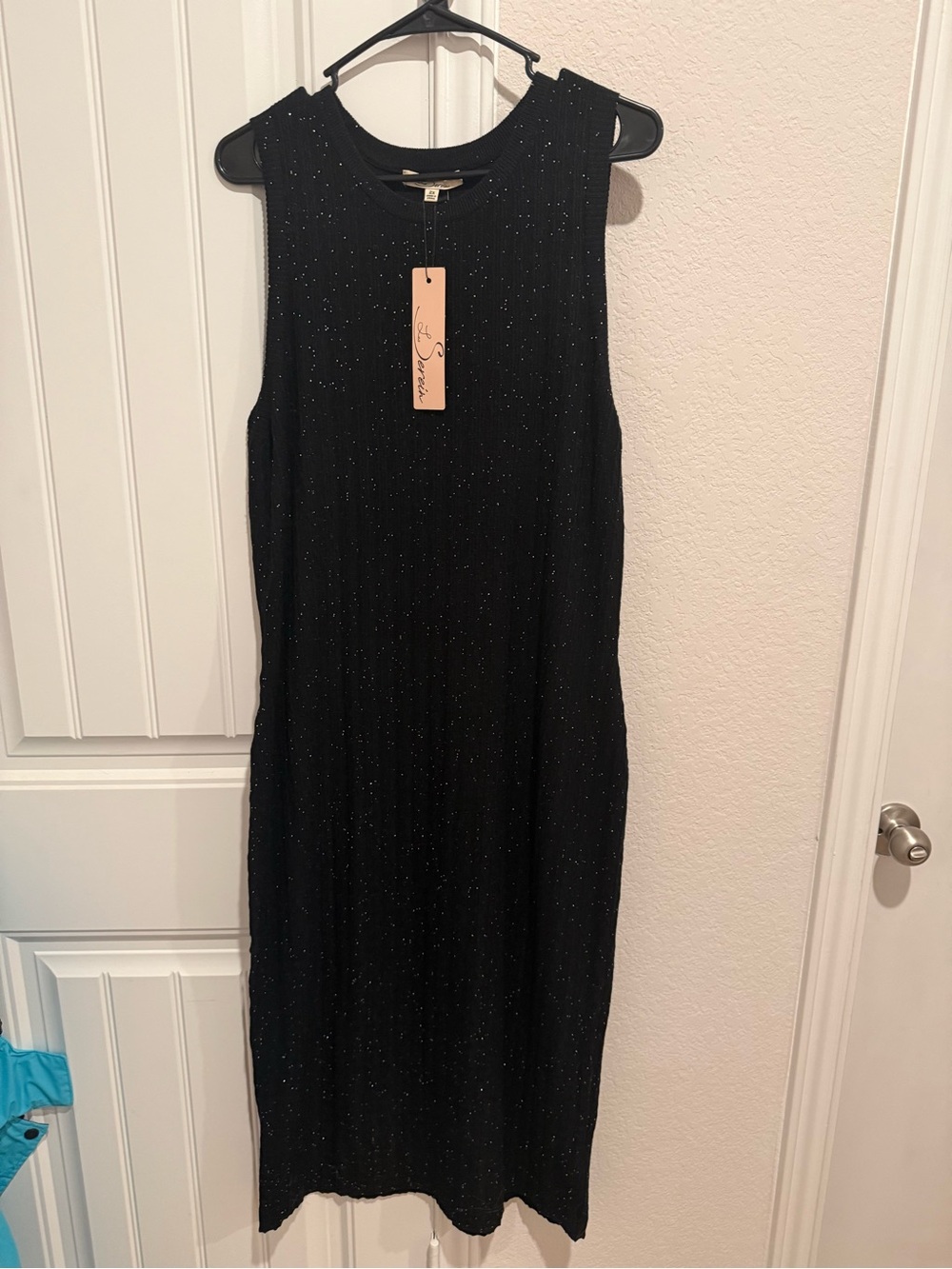 Sleeveless Black Sparkle Maxi Dress by Soprano